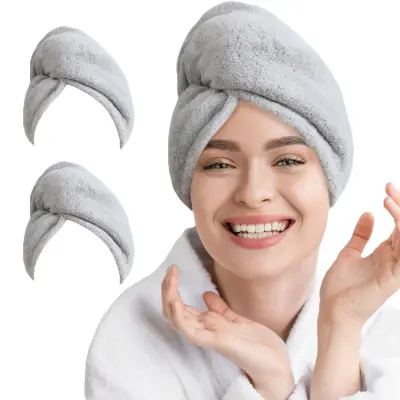 Superupijajuća mikrofiber kapa za kosu — turban za brzo sušenje, set od 2