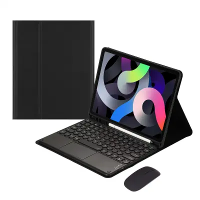Crni Bluetooth etui s tipkovnicom i touchpadom te držačem za olovku, kompatibilan sa Samsung Galaxy Tab A7 10,4"