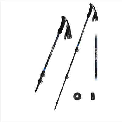 NECASILx3 sklopivi protuklizni trekking štap - podesivi aluminijski planinarski štap u 3 dijela Crna