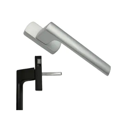 Zaključiva aluminijska kvaka za prozor, ergonomska, 25mm Silver