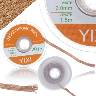Traka Za Odlemljivanje 2Mm X 1.5M – Mjedena Pletenica S Rosin | Precizno Uklanjanje Kositra