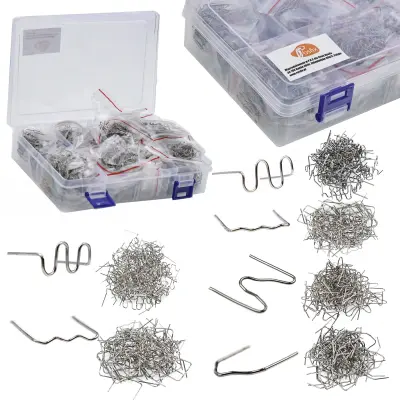 Klamerice Za Plastiku 6 Vrsta 1800 Komada U Plastičnoj Kutiji | Čelična Žica, Promjer 0.6/0.8 Mm, Izdržljivost