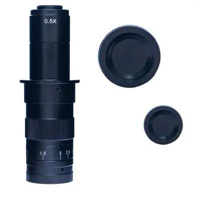 ODM-180X Objektiv za Digitalni Mikroskop 180x – C‑Mount Zoom Optika, Visoka Preciznost | C‑Mount 25 mm, Radna Udaljenost 100–120 mm