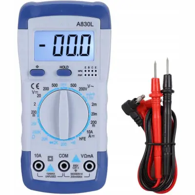 Multimetar A830L – Digitalni Mjerač Napona, Struje, Otpora | LCD, 9V Baterija, 140X70X35 Mm