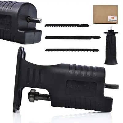 Sabljasta Pila Za Bušilicu – Adapter I Ručka, 3 Oštrice, Nerđajući Čelik+ABS, 5×9×1,5 cm | Precizno Rezanje