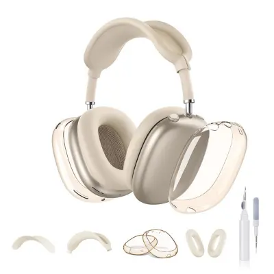 TPU zaštitni komplet 5-dijelova za AirPods Max i Buds3, vodootporan Beige