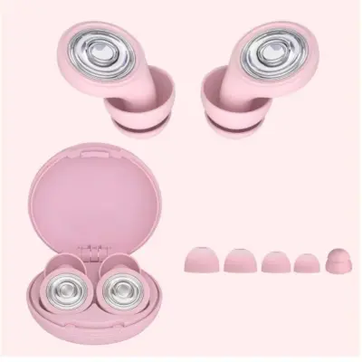 Silikonski čepići za spavanje s prstenastim dizajnom za bočne spavače Pink