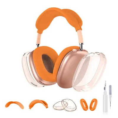 TPU zaštitni komplet 5-dijelova za AirPods Max i Buds3, vodootporan Orange