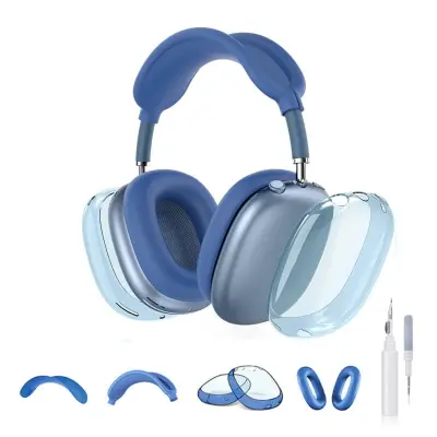 TPU zaštitni komplet 5-dijelova za AirPods Max i Buds3, vodootporan Blue