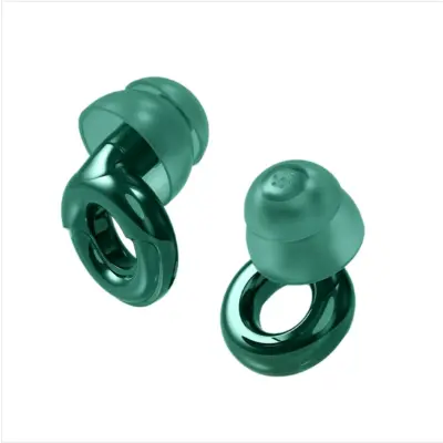 Set galvaniziranih silikonskih čepića za uši s prigušivanjem buke — vodootporni za plivanje, spavanje, učenje, putovanja Green