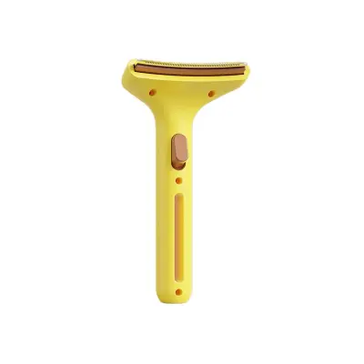 Samočisteći češalj za dlake s gumbom i ergonomska drška od ABS-a Yellow