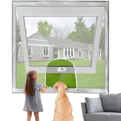Samoljepljiva mreža od staklenih vlakana za prozore 120x120 cm s patentnim zatvaračem - bijela, lagana DIY mreža protiv komaraca