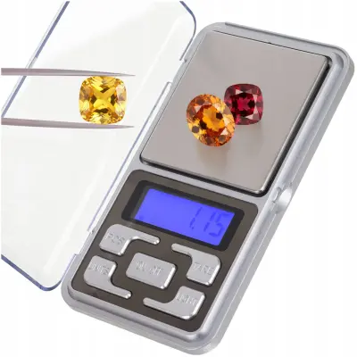 Digitalna mini LCD džepna vaga za nakit 200-0.01 g osvijetljeno srebro