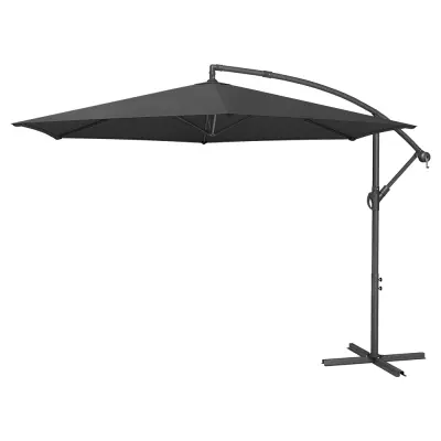 Suncobran s bočnim postoljem 350 cm promjer x 250 cm visina Sivi