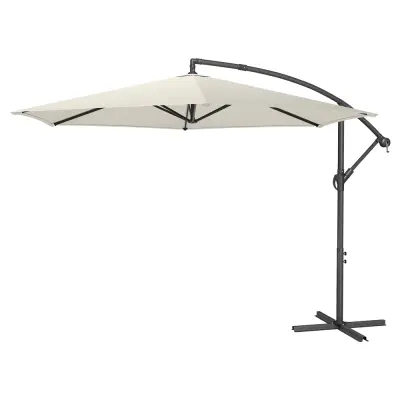 Suncobran s bočnim nosačem 350 cm promjera, bež