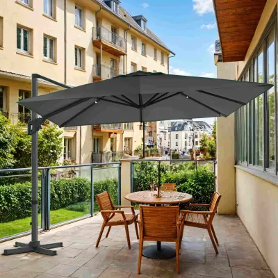 Vrtni suncobran 290x290 cm Sivi