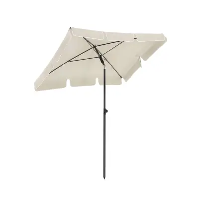 Pravokutni vrtni suncobran 200x125 cm sivi