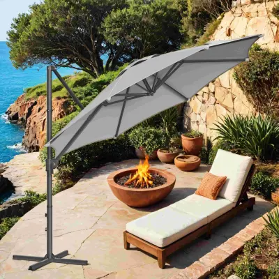 Suncobran s bočnom nogom 300x240 cm Sivi