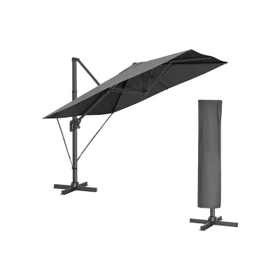 Suncobran s bočnom nogom 300x300 cm Sivi
