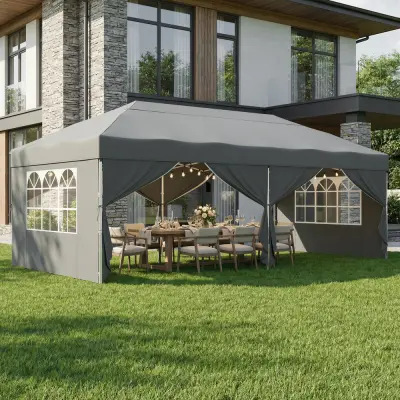 Sklopivi paviljon Gazebo 600x300x264 cm Sivi