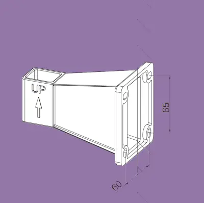 Zidni nosač za bočne tende 9x8x13 cm sivi
