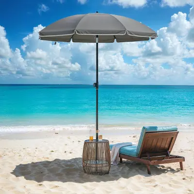 Suncobran za plažu 160 cm Sivi