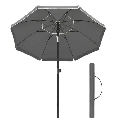 Suncobran za plažu 160 cm sivi