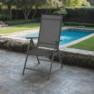 Vrtna stolica 70x56x107 cm Crna Sklopiva