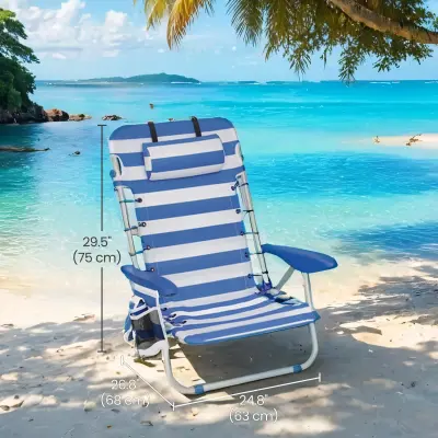 Stolica za plažu 68x63x75 cm plavo-bijela