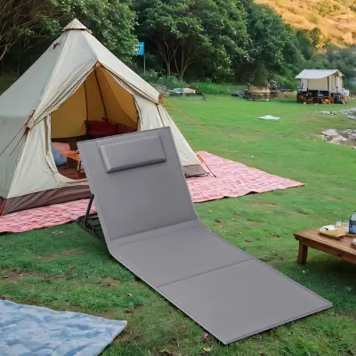 Stolica za plažu 158x55 cm Siva