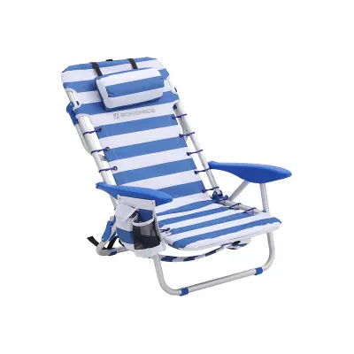 Stolica za plažu 63x68x75 cm plava sklopiva