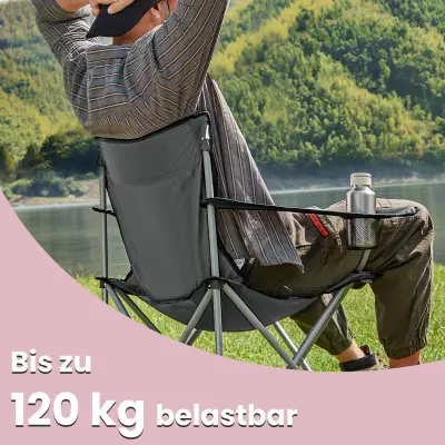 Set za kampiranje 2 komada, stolica 52x84x81 cm, siva