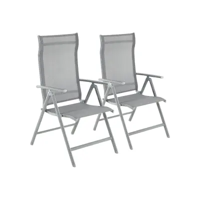 Vrtne stolice Set od 2 56x70x106 cm Sive