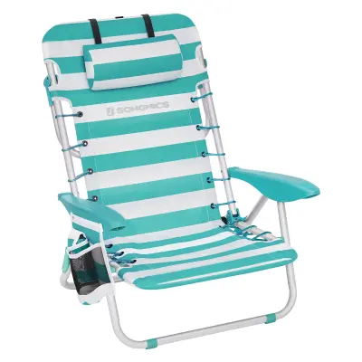 Stolica za plažu 68x63x75 cm plavo bijela