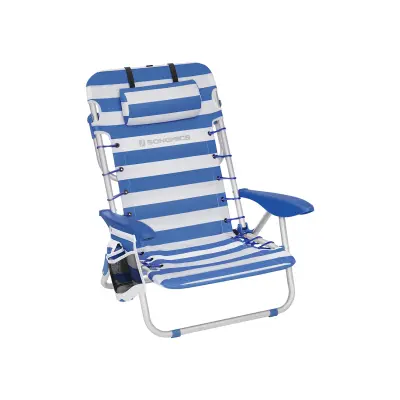Stolica za plažu 68x63x75 cm plavo bijela