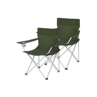 Set za kampiranje 2 komada, stolica 84x52x81 cm, zelena