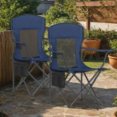 Set od 2 kamp stolice 51,5x86,5x97 cm plave boje