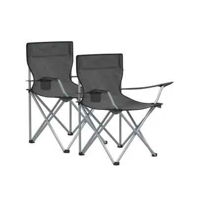 Set za kampiranje 2 komada, stolica 52x84x81 cm, siva