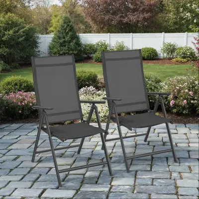 Vrtna stolica set sklopiva 70x56x107 cm crna