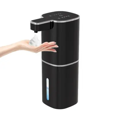 Bezdotakni automatski pjenasti dozator sapuna, crni, USB punjiv, 400ml