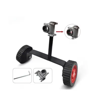 Potporni kotač za kosilicu (26 cm pomoćni + 28 cm fiksna baza) — stabilizator visine s mogućnošću podešavanja za gurane i samohodne kosilice