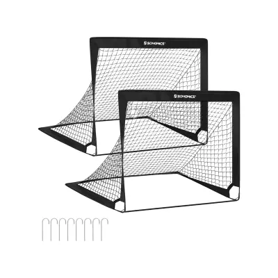 Set nogometnih golova 2 komada 120x80x80 cm Crni