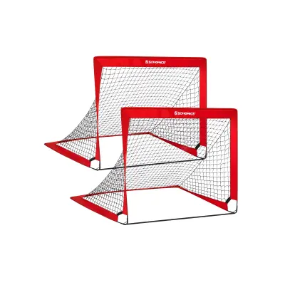 Set nogometnih golova 2 komada 120x80x80 cm Crvena