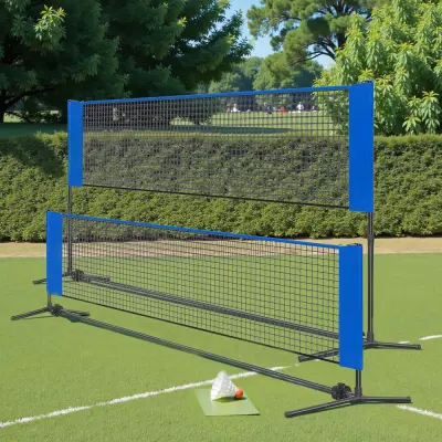 Badmintonska mreža podesiva 300x103 cm plava