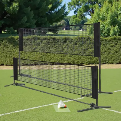 Badmintonska mreža 500x103 cm crna podesiva