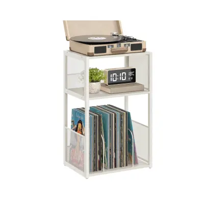 Stalak za gramofon 3 razine 30x43x69 cm Bijeli