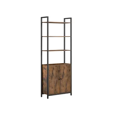 Knjigovod 6 polica vrata podesive police 24x60x159,5 cm smeđa za pohranu