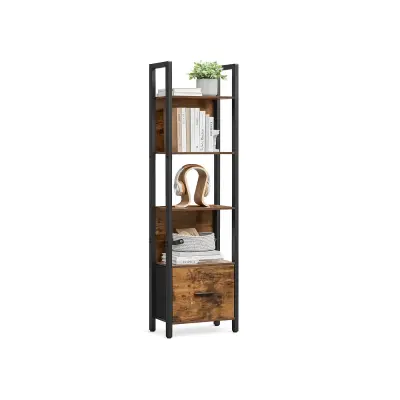 Knjigovodstveni regal 5 razina kutni regal s ladicom 24x40x165 cm smeđa