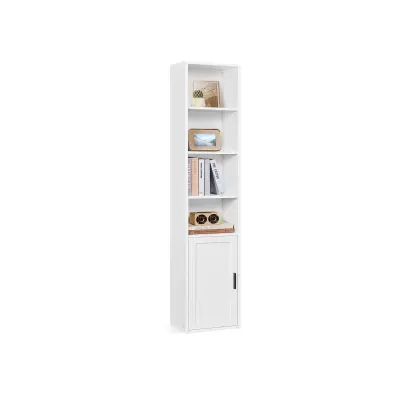 Knjigovodstveni regal 6 polica visok s vratima 24x31.8x175 cm Bijeli