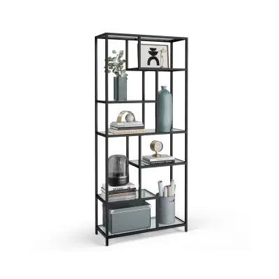 Knjigovodstveni regal 6 polica 30x80x180 cm Crni